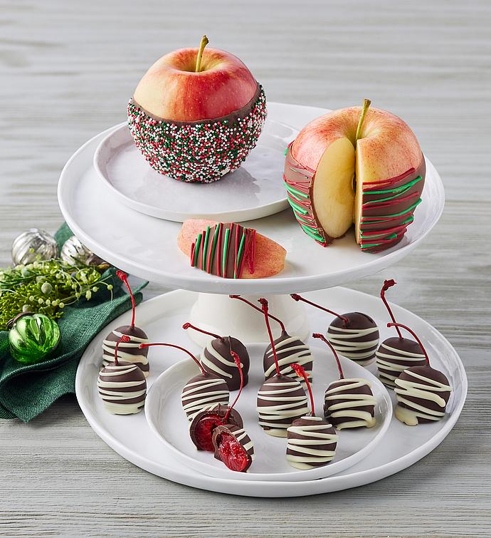Holiday Chocolate-Dipped Cherries and Caramel Apples 